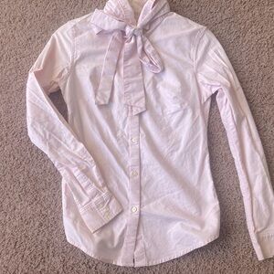 Light Pink Bow-Front Button-Up Top 🎀